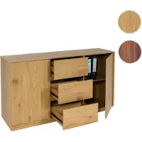 Mendler Sideboard HWC-J78, Kommode Schrank Highboard Schublade, MDF Soft-Close 86x160x40cm Eiche-Optik