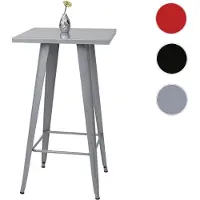 Mendler Stehtisch HWC-A73, Bistrotisch Bartisch, Metall Industriedesign 105x60x60cm grau