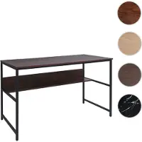 Mendler Schreibtisch HWC-K80, Bürotisch Computertisch Arbeitstisch Ablage, Metall MDF 120x60cm braun