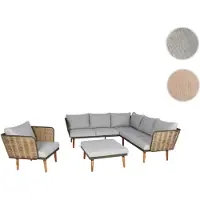 Mendler Gartengarnitur HWC-L31, Garnitur Lounge-Set Sofa Outdoor, Spun Poly Metall Poly-Rattan MVG-zertifizi