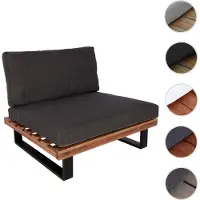 Mendler Lounge-Sessel HWC-H54, Garten-Sessel, Spun Poly Akazie Holz - Aluminium braun, Polster dunkelgrau