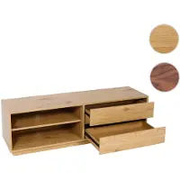 Mendler TV-Rack HWC-J78, Fernsehtisch Lowboard Kommode, Schublade, MDF 42x140x40cm Eiche-Optik