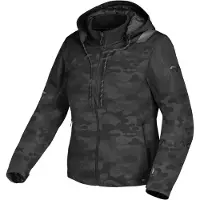 Macna Racoon Camo wasserdichte Damen Motorrad Textiljacke, schwarz/camouflage, XS