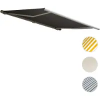 Mendler Elektrische Kassettenmarkise T124, Markise Vollkassette 5x3m Polyester Anthrazit