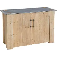Mendler Sideboard HWC-L76, Kommode Schrank, Industrial Massiv-Holz MVG- 80x120x48cm, natur mit Metall-Optik