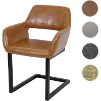 Mendler Esszimmerstuhl HWC-A50 II, Freischwinger Stuhl Küchenstuhl, Retro 50er Jahre Design Kunstleder, WildKunstleder