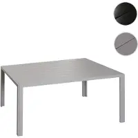 Mendler Alu-Esstisch HWC-N40, Tisch Bistrotisch Gartentisch Balkontisch, wetterfest 140x80cm - hellgrau