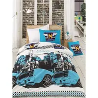 L'essentiel Maison , Bolide - Turquoise, Ranforce Doppel-Bettbezug-Set, 100 % BAUMWOLLE RANFORCE, Türkis, 200 x 220 cm
