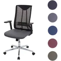 Mendler Bürostuhl HWC-J53, Drehstuhl Schreibtischstuhl, ergonomisch Kunstleder grau