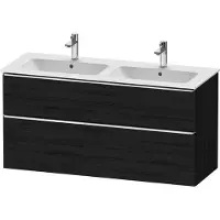 Duravit D-Neo Waschtischunterbau wandhängend, 1280x625x462mm, 1 Auszug, 1 Schubkasten, mit Griff Chrom, DE4365010160000, Farbe: Eiche Schwarz Matt Dekor
