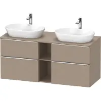 Duravit D-Neo Konsolenwaschtischunterbau wandhängend (Ausschnitt beitseitig), 1400x664x550mm, 2 Auszüge, 2 Schubkästen, 2 offene Fächer, mit Griff chrom, DE4970B10750000