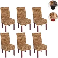 Mendler 6er-Set Esszimmerstuhl Korbstuhl M69 Stuhl BALI Bananengeflecht hell, ohne Kissen