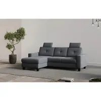 Otto Home Ecksofa "Varese", grau, B:239cm H:91cm T:164cm, 100% Polyester, Sofas, Ecksofa, wahlweise mit Schlaffunktion und Bettkasten
