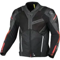 Macna Galvic perforierte Motorrad Leder-/Textiljacke, schwarz/rot, 56