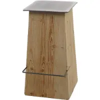 Mendler Barhocker HWC-L76, Barstuhl Tresenhocker, Industrial Massiv-Holz MVG-, natur mit Metall-Optik