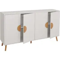 Mendler Sideboard HWC-N89, Kommode Schrank Highboard Anrichte, 3D-Design Melamin Holz, 88x150x40cm weiß