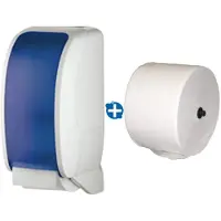 JM Metzger COSMOS Toilettenpapierspender, abschließbar, modernes Design, Farbe: weiß/blau