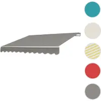 Mendler Alu-Markise T790, Gelenkarmmarkise Sonnenschutz 4x3m Polyester, grau-braun