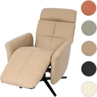 Mendler Relaxsessel HWC-L10, Design Fernsehsessel TV-Sessel Liegesessel, Liegefunktion drehbar taupe