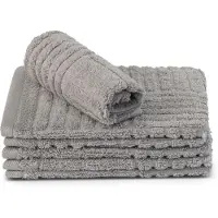 Ross Waschhandschuh "CARRE", grau (kiesel), B:16cm H:1cm L:22cm, Frottier, Waschlappen, Waschhandschuh, 100% Baumwolle, Rippenstruktur, große Farbauswahl