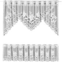 Weckbrodt Scheibengardine "Darmstadt" Stangendurchzug 2 Stk. tlg. Bistro, Jacquard, strukturiert, floral, 2teiliges Set, Gardine, Store
