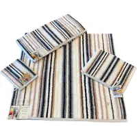 Ross Saunatuch "Multicolor", grau (anthrazit), B:80cm L:200cm, Frottier, Baumwolle, Handtücher, Saunatuch, mit Streifen und gesticktem -Emblem