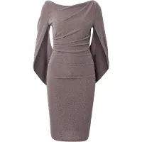 Vera Mont Cocktailkleid "Cocktailkleid im Glitzer-Look", Damen, Gr. 46, EURO, grau (taupe, silber), Obermaterial: 87% Polyamid PA. 9% Polyester PES. 4% Elasthan EL., Kleider Cocktailkleid