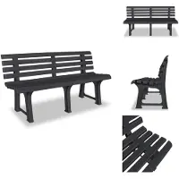 vidaXL Gartenbank 145,5 cm Kunststoff Anthrazit - Gartenbänke