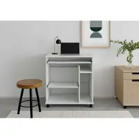 VOGL Möbelfabrik Computertisch VOGL MÖBELFABRIK "Compi", weiß, B:72cm H:76cm T:46cm, Tische, Computertisch, PC-Tisch mit Tastaturauszug, platzsparend, Breite 72 oder 90 cm