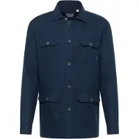 Eterna Langarmhemd "MODERN FIT", Herren, Gr. 40, Normalgrößen, blau (navy), 100% Leinen, tailliert, Manschette, Hemden Langarmhemd, EASY IRON (bügelleicht)