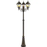 Brilliant Außen-Stehlampe "Janel", gold (schwarz, goldfarben), H:220cm Ø:62cm, Leuchten, Außen-Stehlampe, 3 flammige Stehlampe - Außenstandleuchte - 220cm Höhe - E27 Fassung