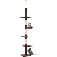 PawHut Kratzbaum Deckenhoch 230-260 cm für Kleine & Große Katzen Braun