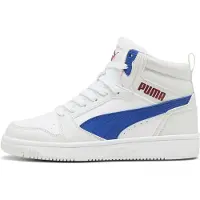 Puma Kinder Sneaker Rebound V6 Mid Jr 393831-24 37.5 - White-Vivid Blue-Feather Gray - 37.5