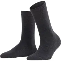Falke Softmerino Damen Socken, 39-40, Grau, Uni, Schurwolle