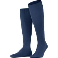 Falke ClimaWool Herren Kniestrümpfe, 39-40, Blau, Uni, Wolle