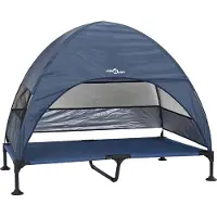 vidaXL Hochgelegtes Hundebett 127 x 81 x 108 cm Stoff und Stahl