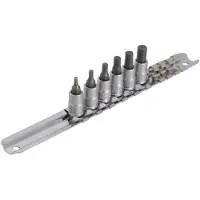 Unior 187HHXP6 Schraubendreher-Steckschlüsselsatz mit HX-Profil auf Steckleiste, 1/4", 6-tlg.