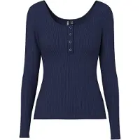 Pieces Langarmshirt "PCKITTE LS TOP NOOS BC" Baumwollmischung, slim fit