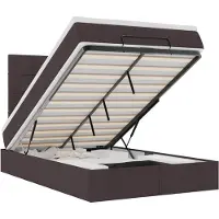 vidaXL Ottoman-Bett mit Matratze & LEDs Dunkelbraun 120x190 cm Stoff