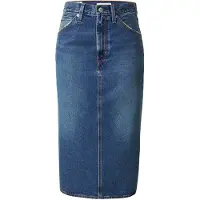 Levi's Jeansrock "HR BACK SLIT SKIR", Damen, Gr. 29, blau (review time), Web, Obermaterial: 100% Baumwolle, slim fit kniebedeckend, Röcke Jeansrock, mit Schlitz hinten