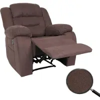 Mendler Fernsehsessel HWC-J57, XXL Relaxsessel TV-Liegesessel Nosagfederung Wildleder-Optik Stoff/Textil bis