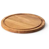 Continenta Steakteller "Holzteller mit itegrierte Saftrille zum Auffangen der Flüssigkeit", braun (holzfarben), H:2cm Ø:28cm, Holz, Speiseteller, Steakteller, Eichenholz, Ø 28 cm