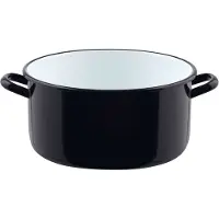 Riess Halbhoch Kasserolle mit Bördel Ø24cm 4 Liter Schwarz Emaille Classic Riesen