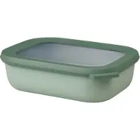 Mepal Multischüssel Cirqula - Mikrowellengeschirr - Multikom rechteckig 1000 ml - Nordic sage - Meal prep box - Frischhaltedosen mit Deckel