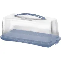 Rotho FRESH Kuchenbehälter, 16,5 cm Höhe, Kuchenbox ideal zum sicheren Transport geeignet, Farbe: horizon blue