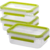EMSA Clip&Close Frischhaltedosen 3er-Set 0,55 l, Grün