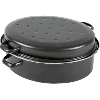 Kruger Bräter KRÜGER, schwarz, B:30cm H:12cm L:38cm, Töpfe, Bräter, mit Chromrand, Induktion