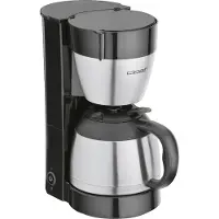 Cloer 5009 Filterkaffeemaschine für 8 Tassen, optionale Warmhaltefunktion, Tropfstopp & Auto-Off, Isolierkanne, Filtergröße 1x4, Edelstahl, schwarz 800 W