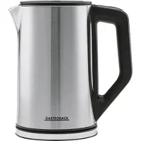 Gastroback Wasserkocher "42436", schwarz (edelstahlfarben, schwarz), B:13,7cm H:23cm T:22,5cm, Wasserkocher, Gradgenaue Anzeige der Wassertemperatur, Warmhaltefunktion (30min), Wasserkocher