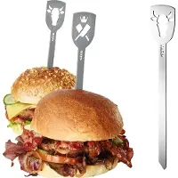 GEFU Hamburger-Spieß Torro 2er, Edelstahl, 190 mm, 33 mm, 2 mm, 2 Stück(e)